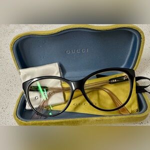 Authentic Gucci Black Eyeglasses with Case